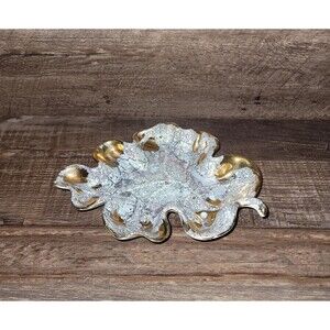 Vintage Handmade Golden Leaf Dish